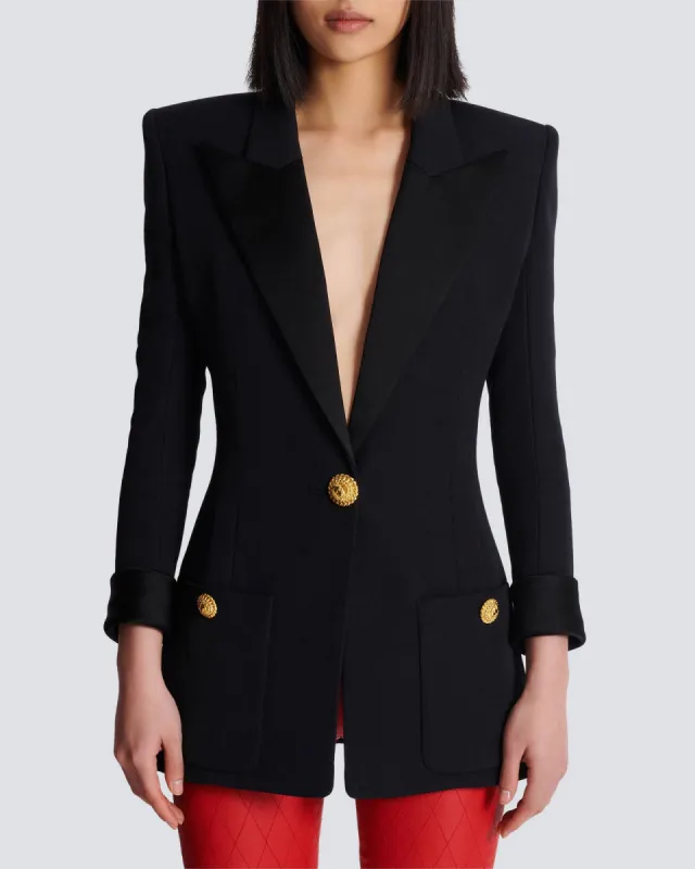 Fitted Grain de Poudre Jacket sold by TNT Fashion