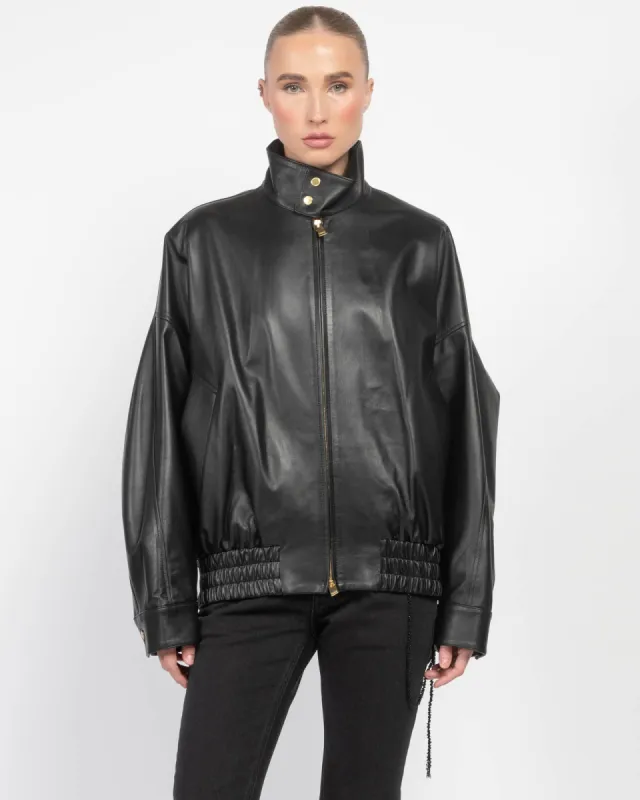 Lee Leather Bomber Jacket sold by TNT Fashion