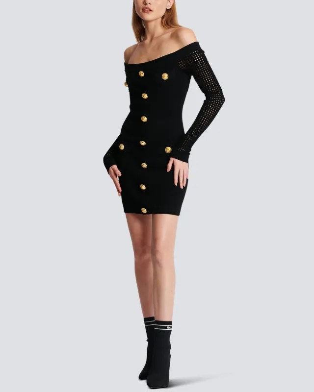 Off Shoulder Mesh Knit Dress sold by TNT Fashion