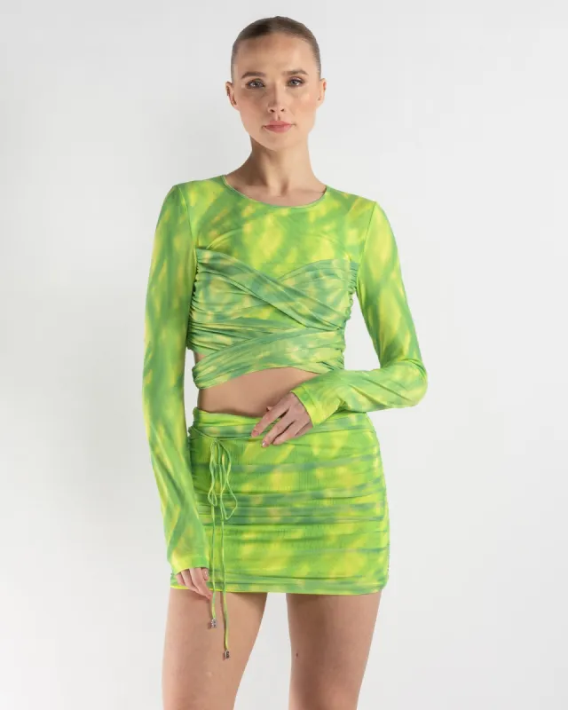 Mesh Long Sleeve Crop Top sold by TNT Fashion