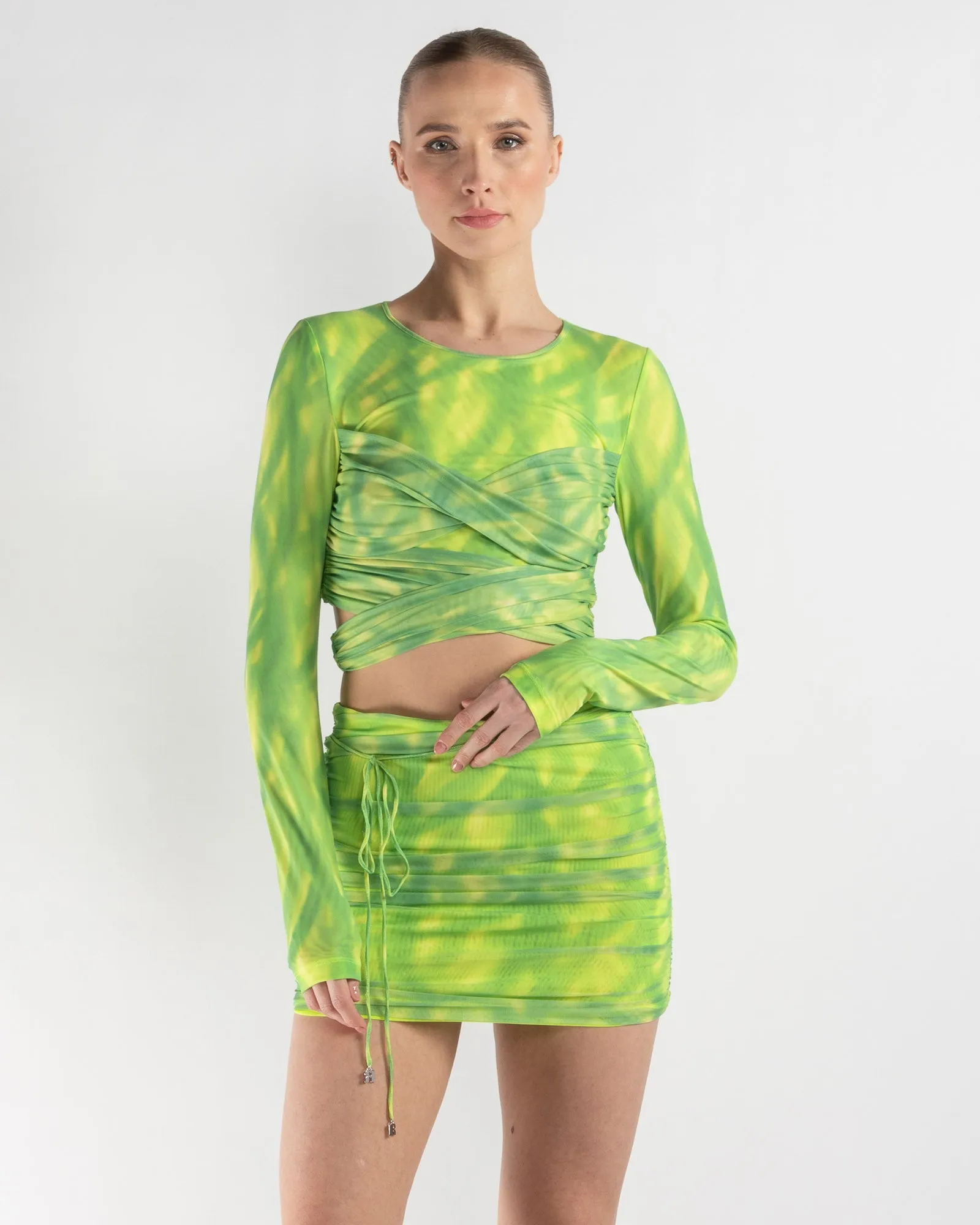 Mesh Long Sleeve Crop Top sold by TNT Fashion