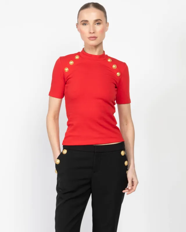 6 Button Stretch T-Shirt sold by TNT Fashion