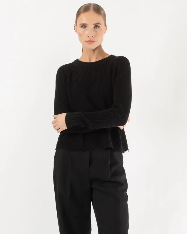 Distressed Scallop Shaker Sweater sold by TNT Fashion