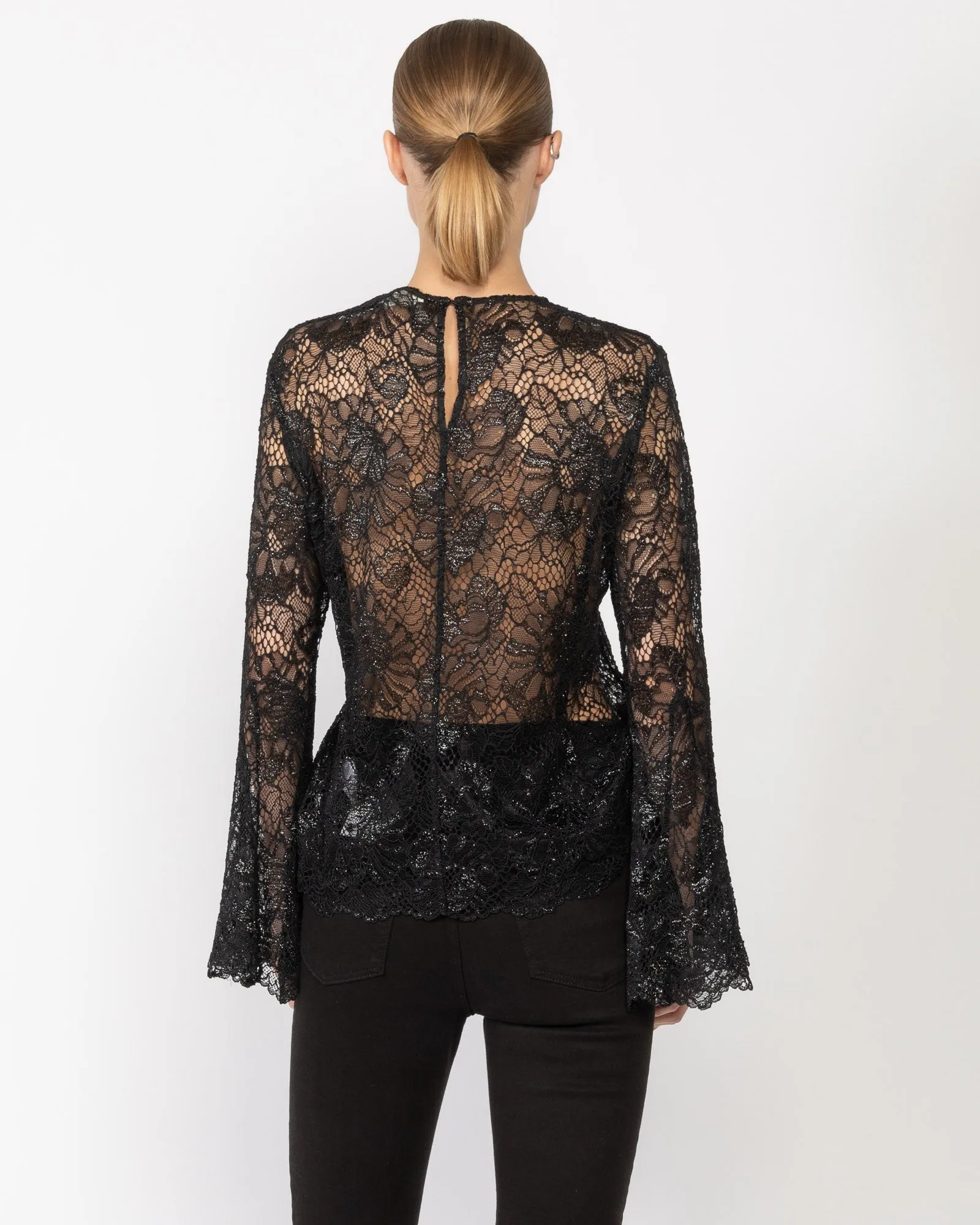 Lace Flutter Sleeve Blouse sold by TNT Fashion product image thumbnail 3