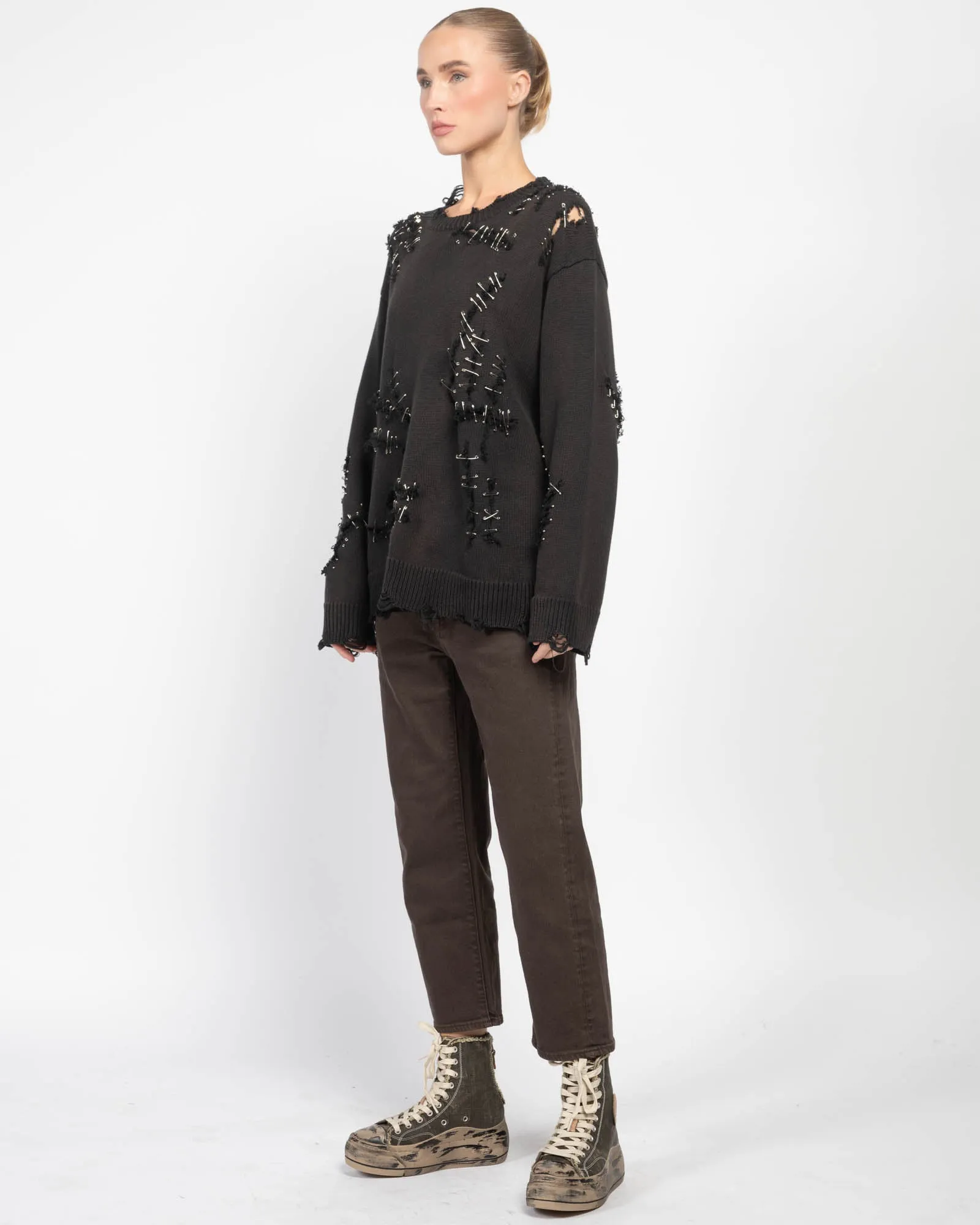 Slashed Boyfriend Sweater sold by TNT Fashion product image thumbnail 4