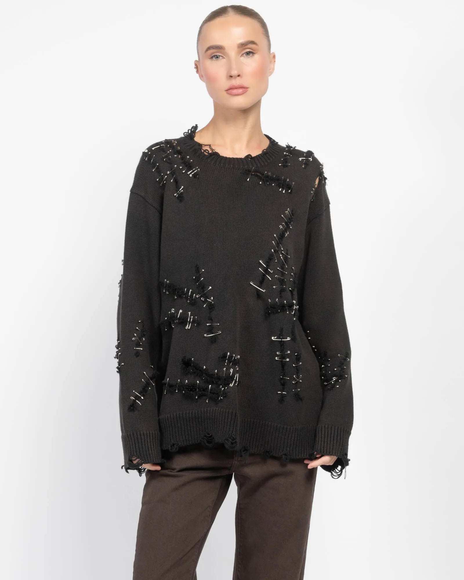 Slashed Boyfriend Sweater sold by TNT Fashion