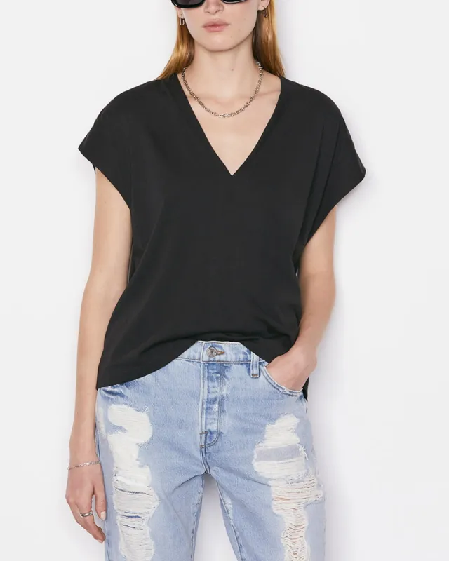 Le Mid Rise V-Neck T-Shirt sold by TNT Fashion
