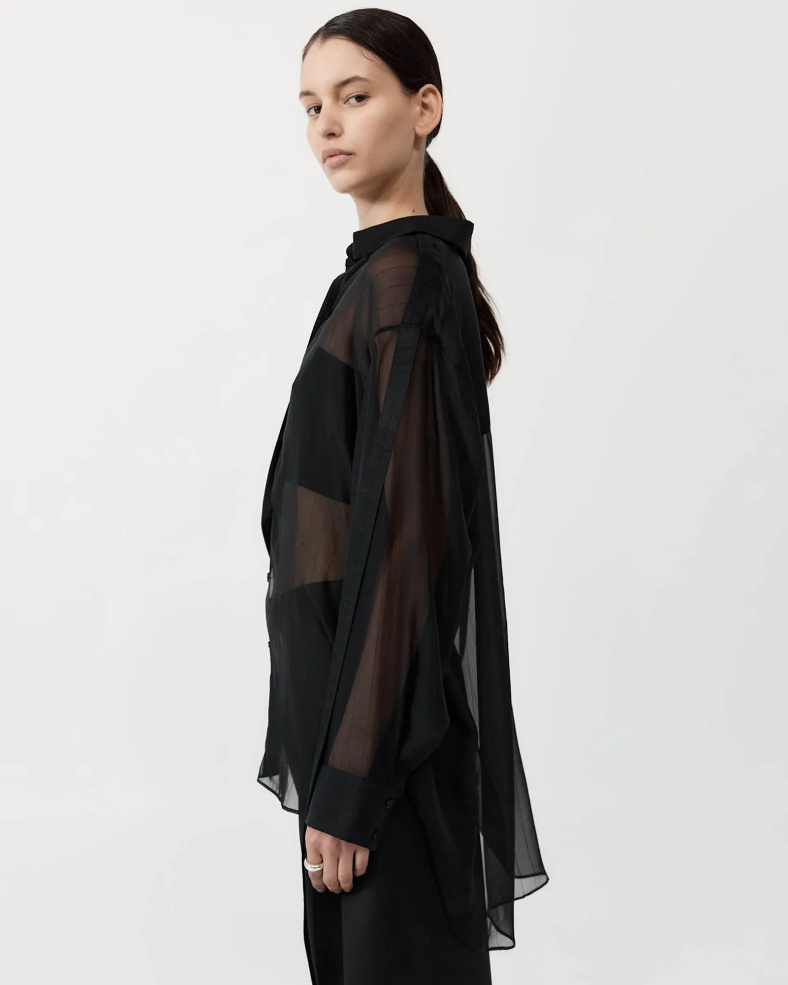 Pinstripe Silk Shirt sold by TNT Fashion product image thumbnail 4