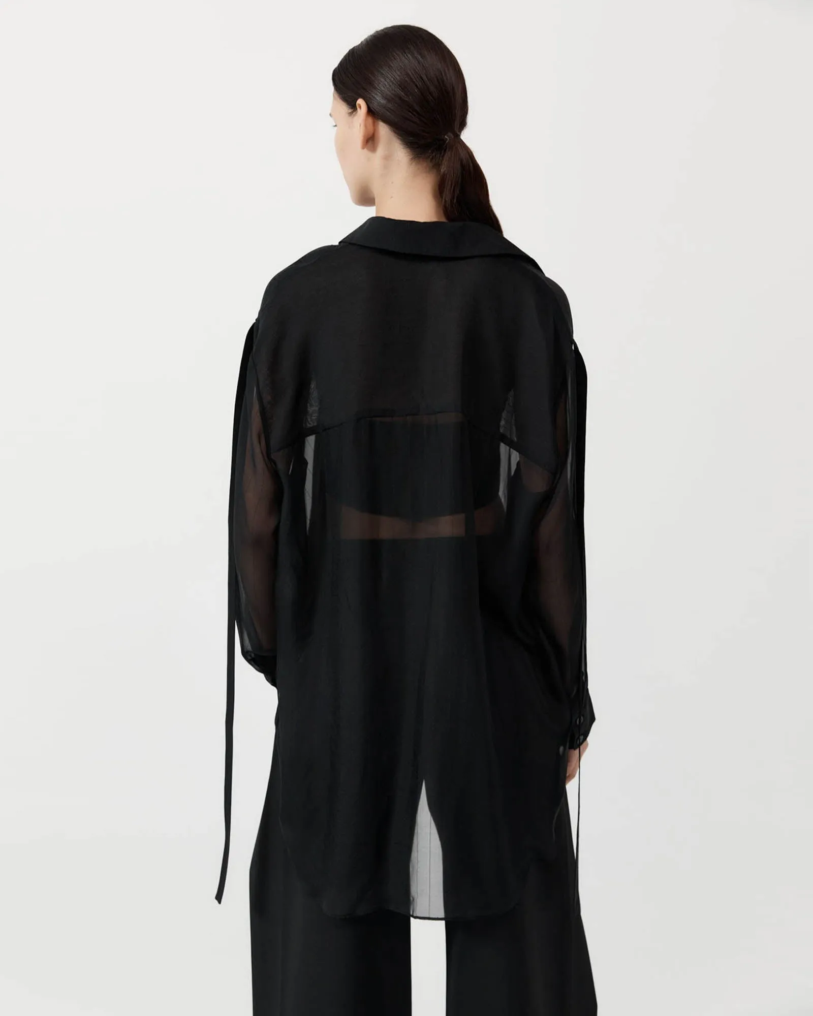 Pinstripe Silk Shirt sold by TNT Fashion product image thumbnail 3