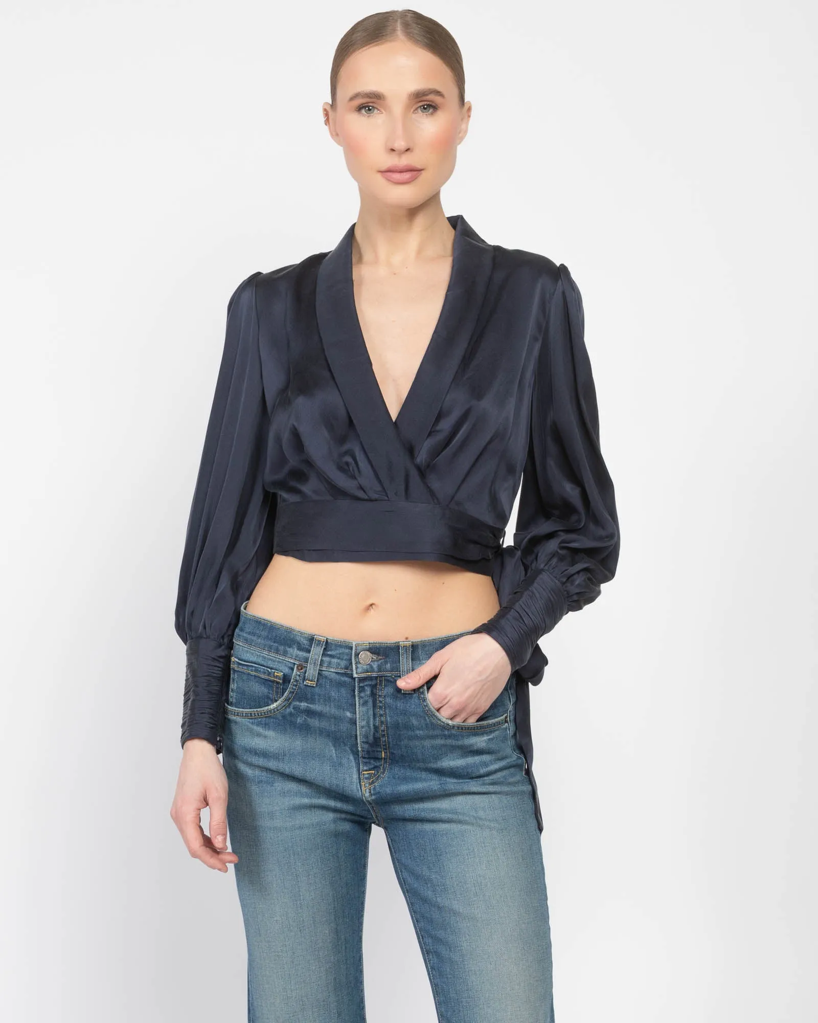 Silk Wrap Top sold by TNT Fashion