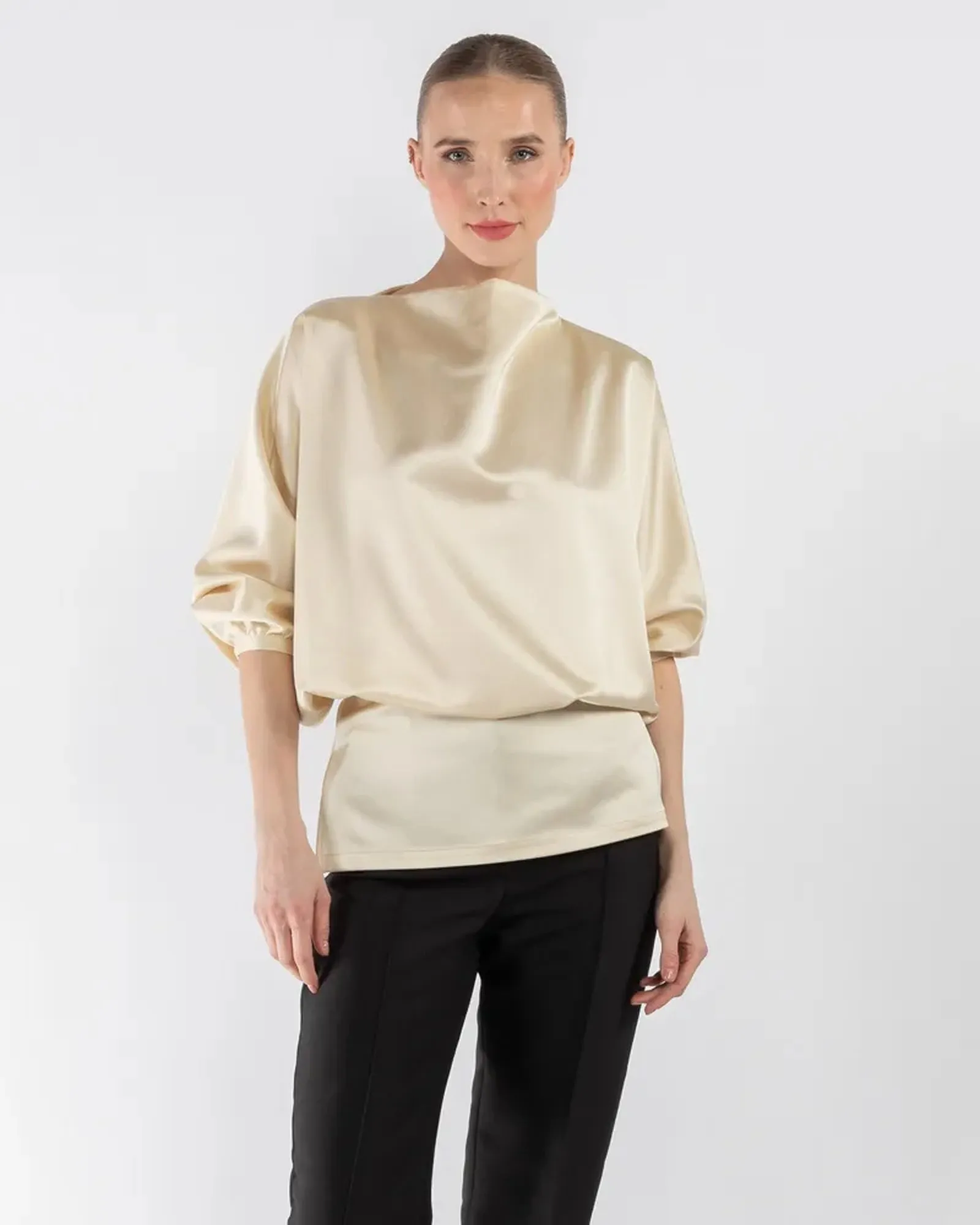 Draped Satin Top sold by TNT Fashion