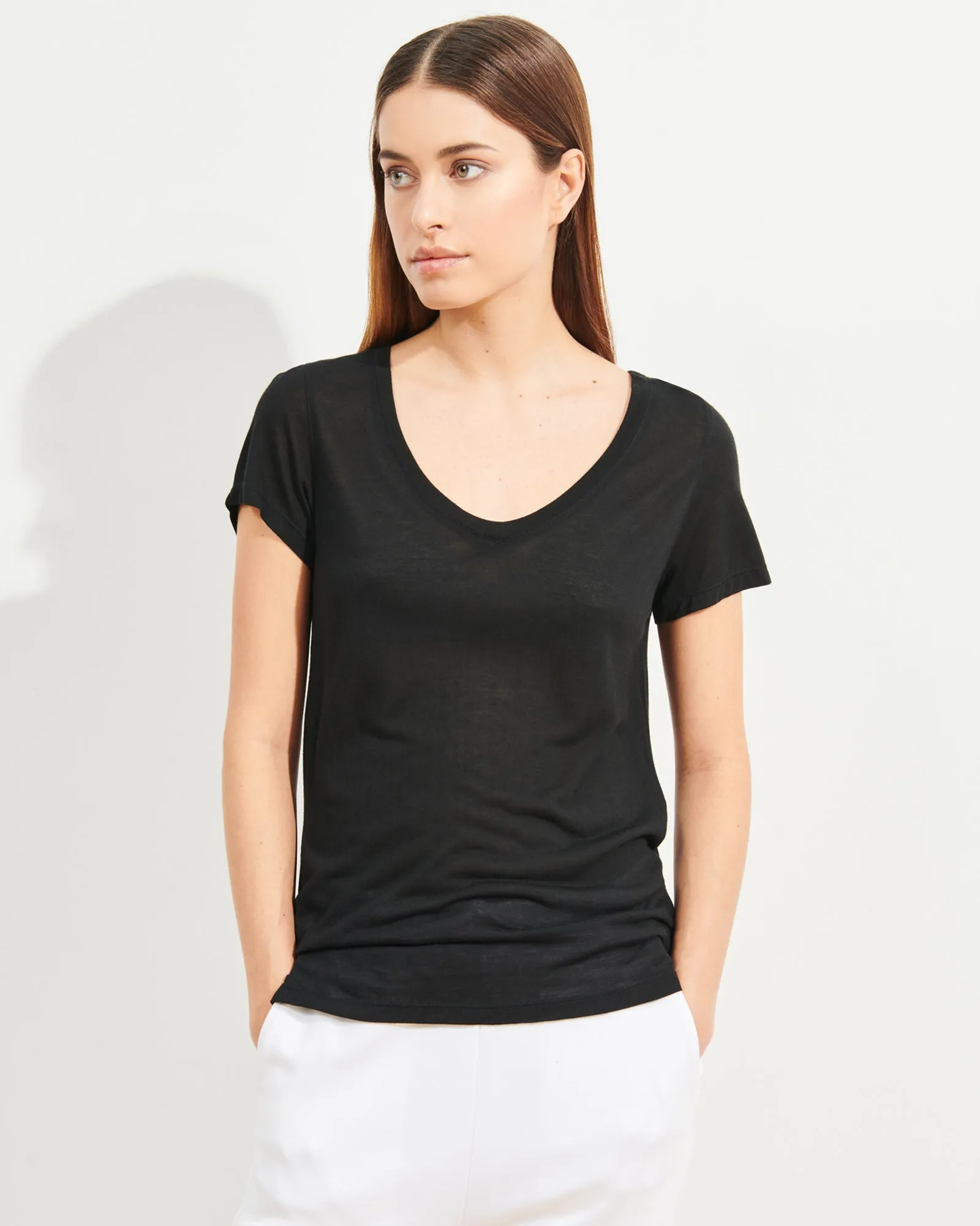Modal Classic V-Neck T-Shirt sold by TNT Fashion