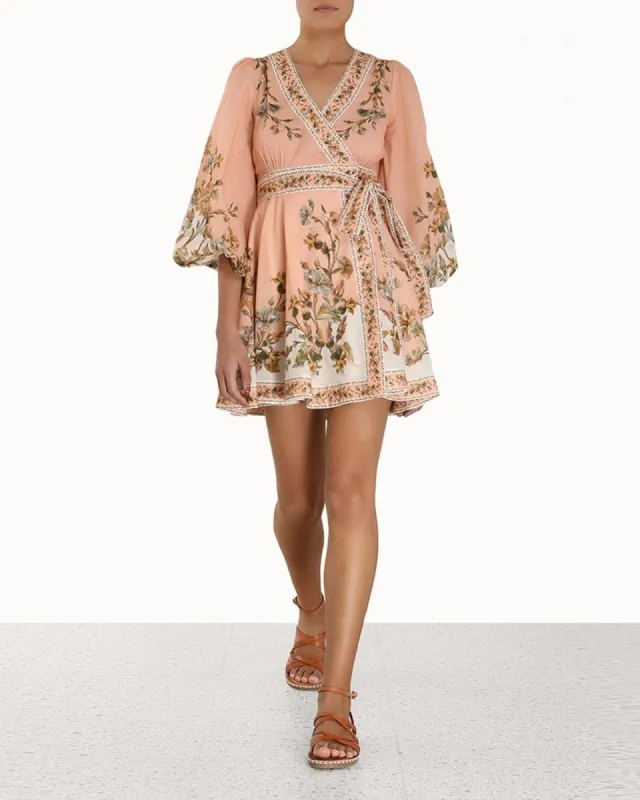 Chintz Wrap Mini Dress sold by TNT Fashion