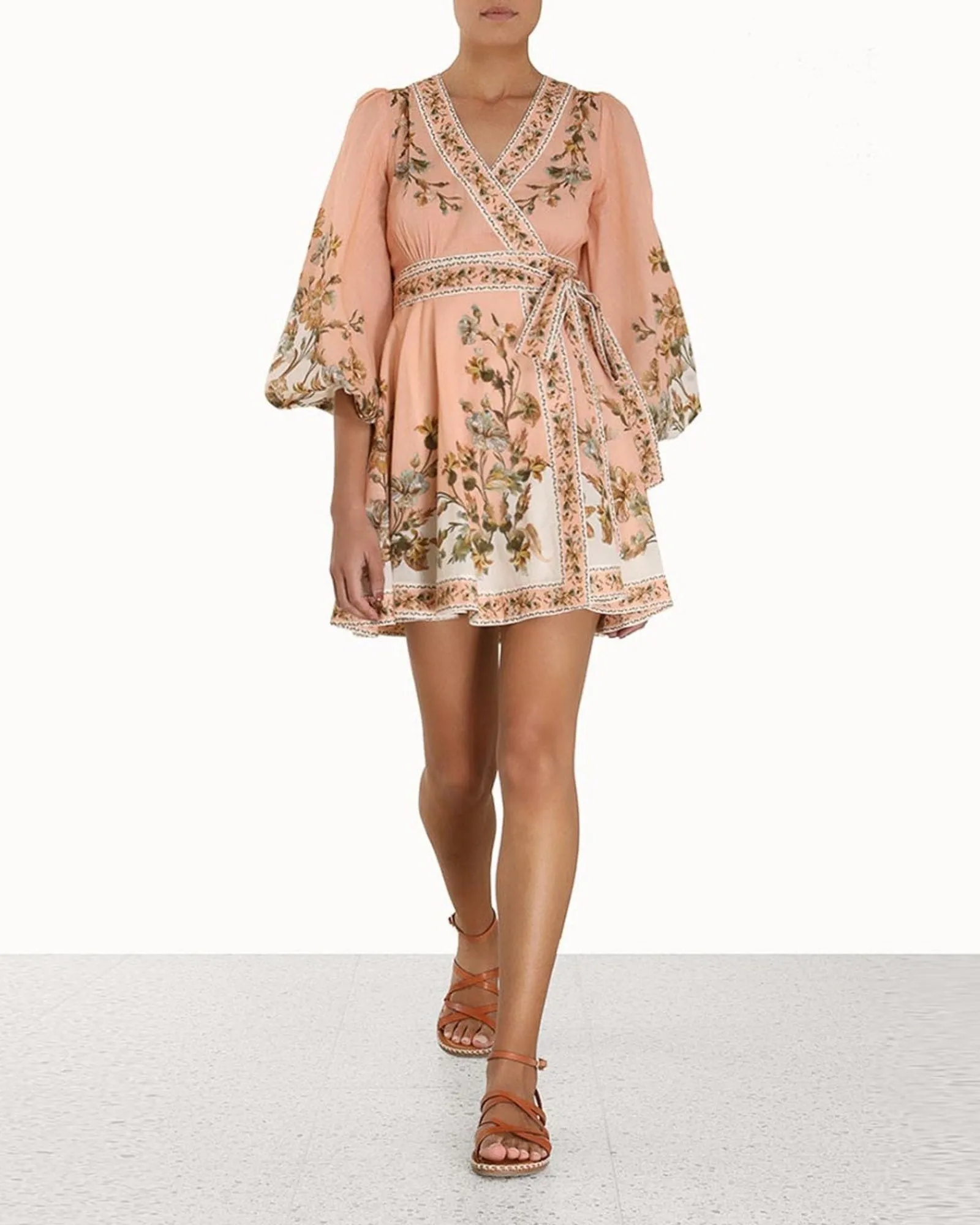 Chintz Wrap Mini Dress sold by TNT Fashion