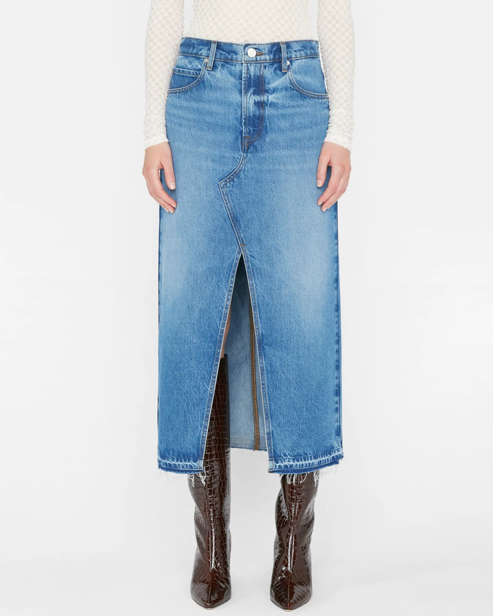 Midaxi Denim Skirt sold by TNT Fashion