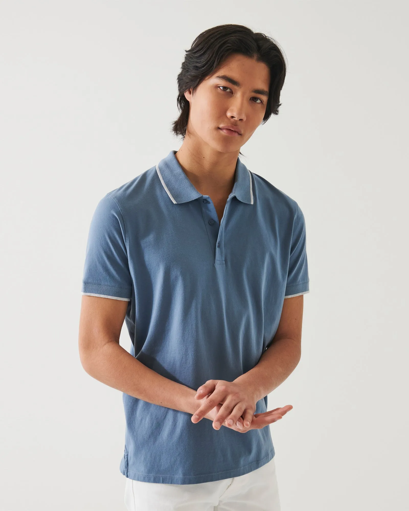 Short Sleeve Tipped Button Polo sold by TNT Fashion product image thumbnail 3