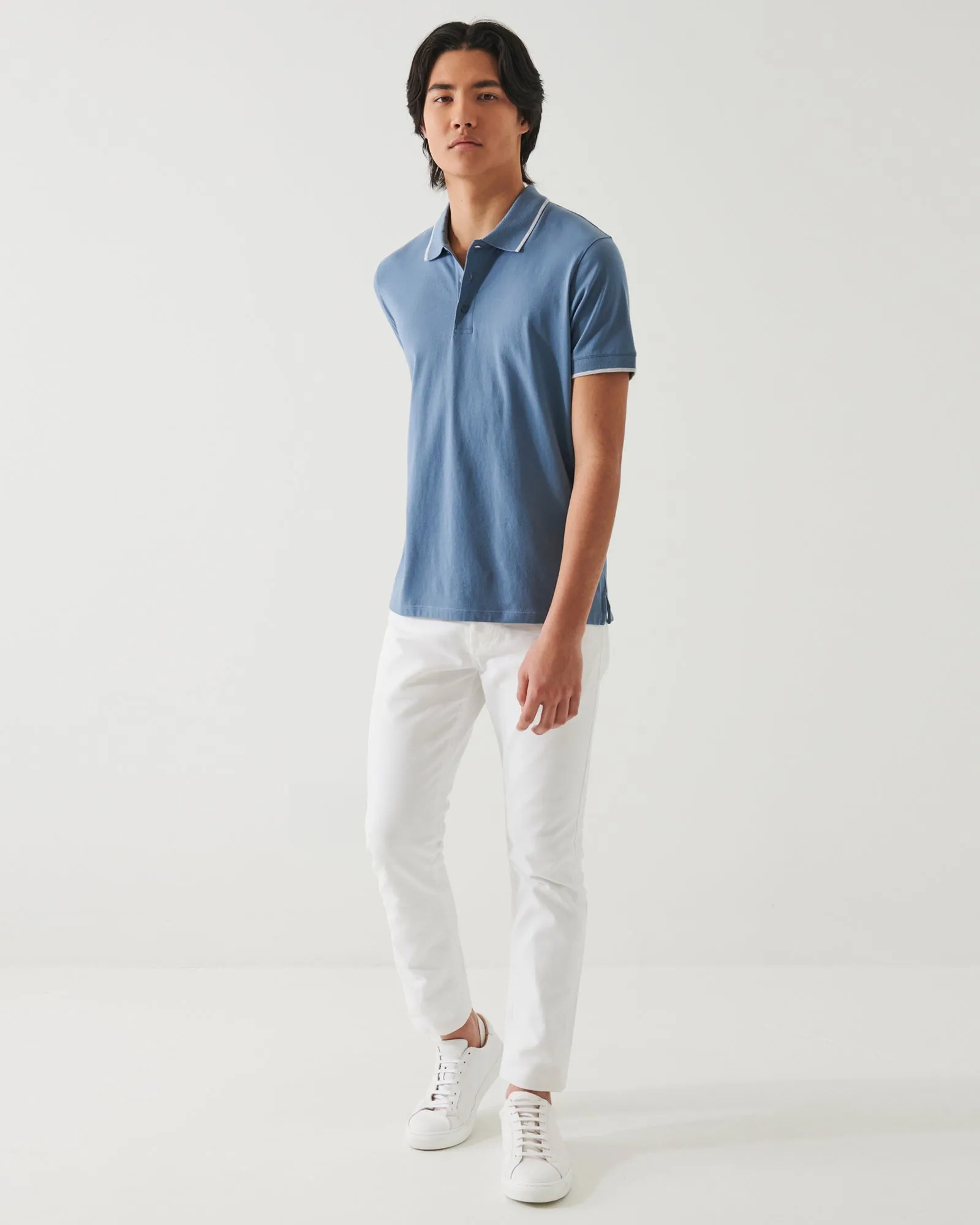 Short Sleeve Tipped Button Polo sold by TNT Fashion product image thumbnail 2