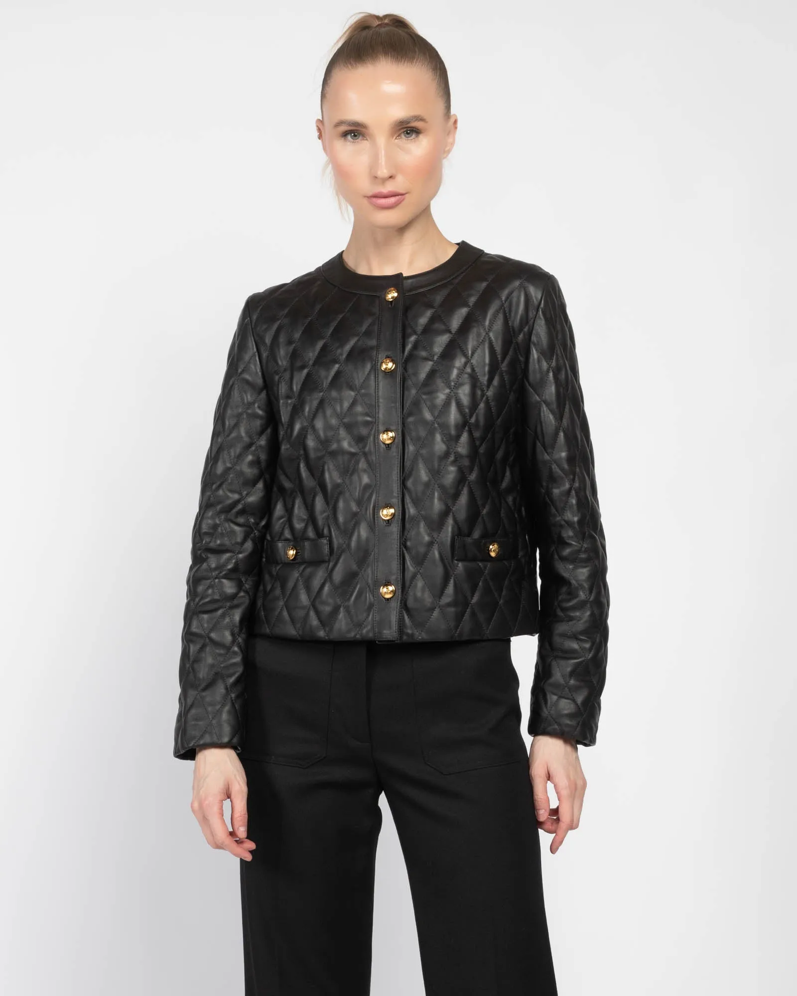 Amy Quilted Leather Jacket sold by TNT Fashion