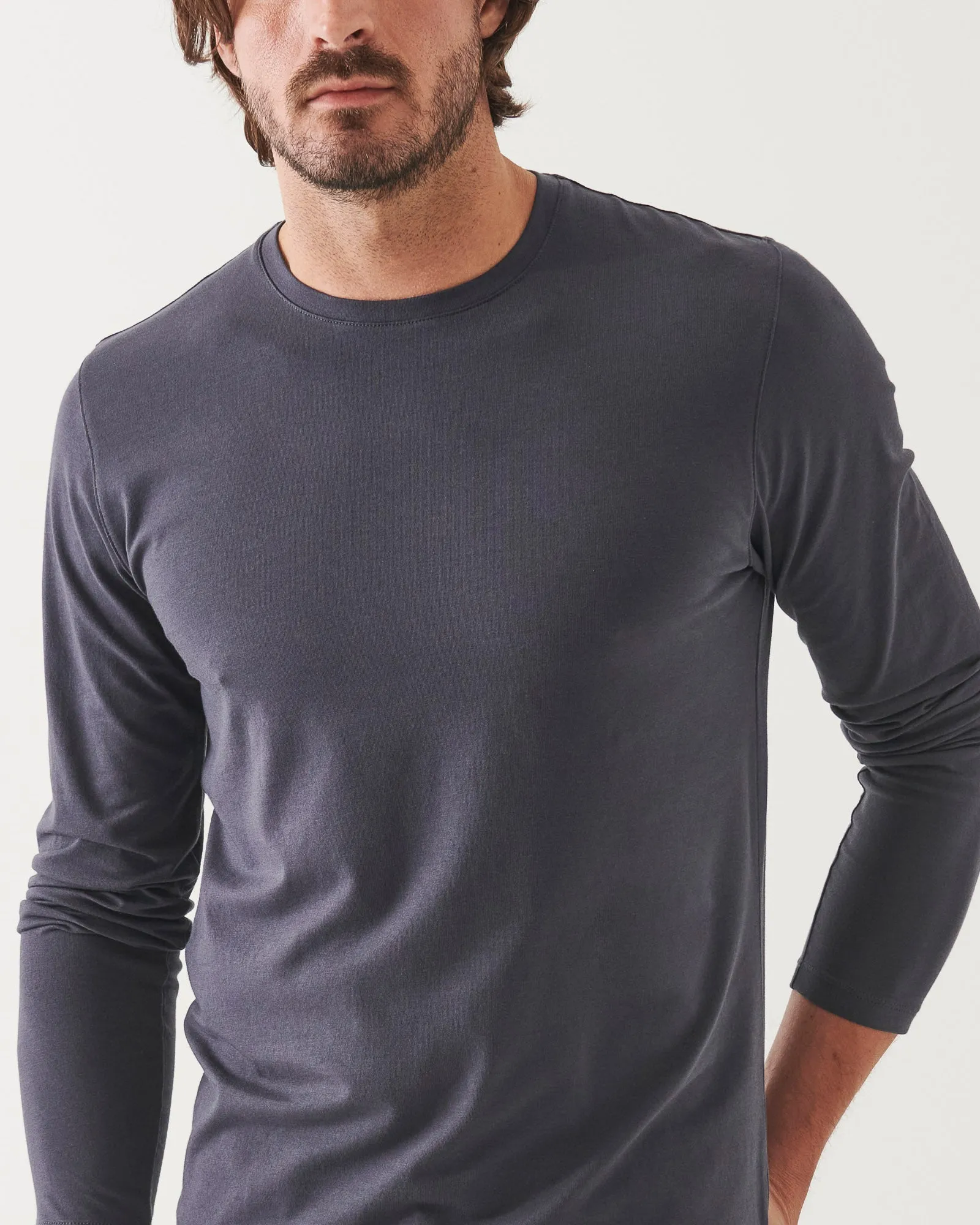 Long Sleeve Iconic Crew Tee sold by TNT Fashion product image thumbnail 2
