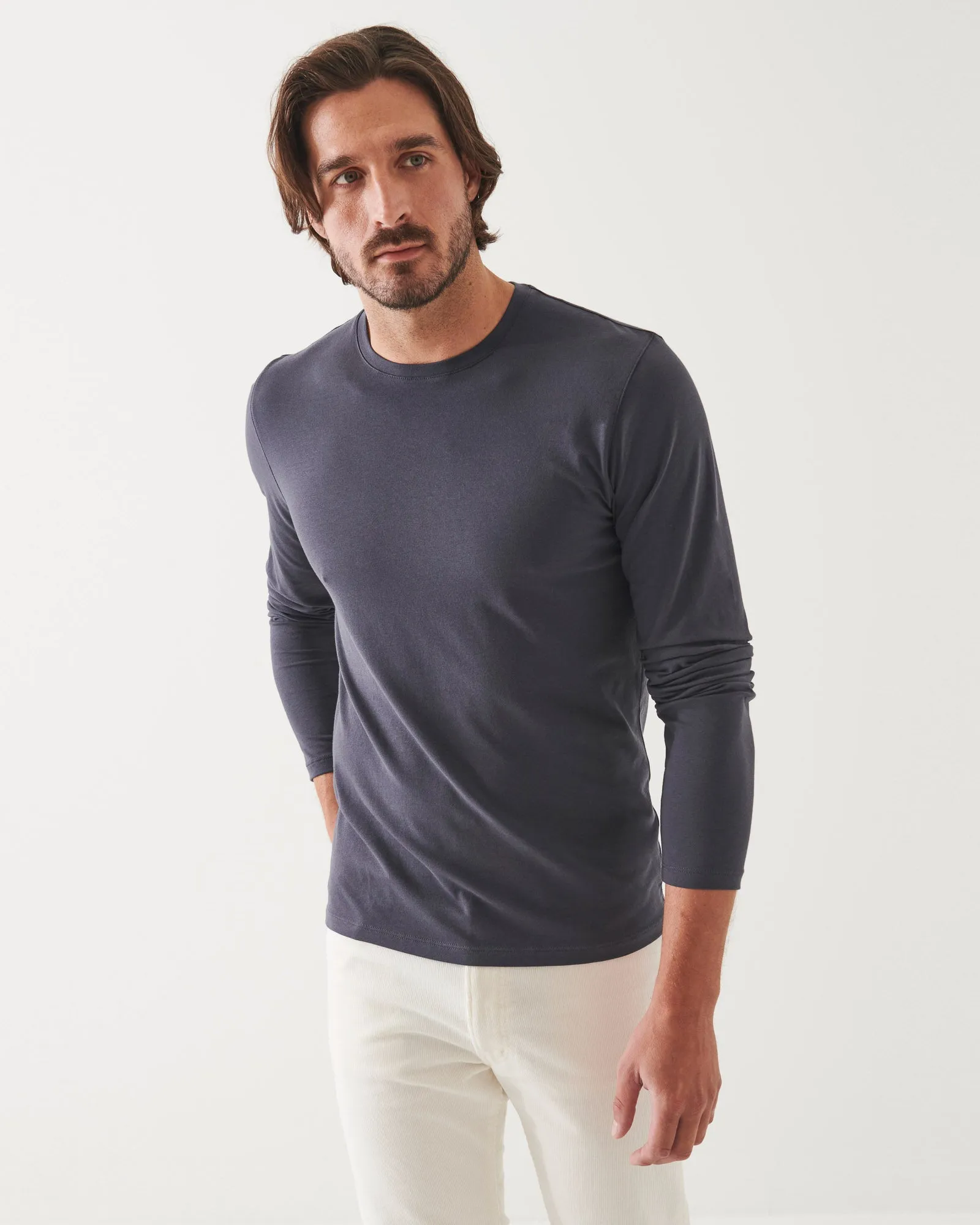 Long Sleeve Iconic Crew Tee sold by TNT Fashion product image thumbnail 3