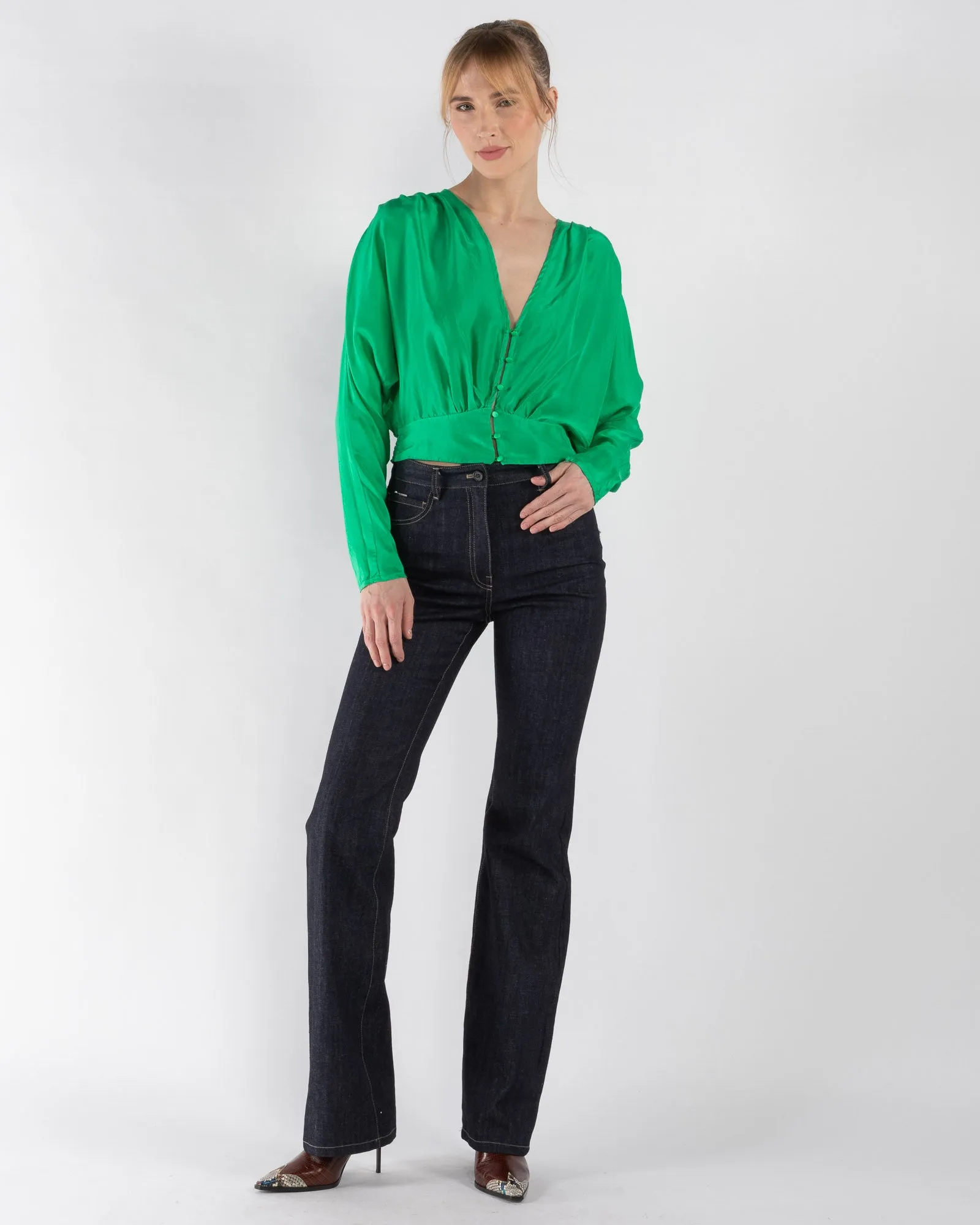 Habotai V-Neck Blouse sold by TNT Fashion product image thumbnail 2