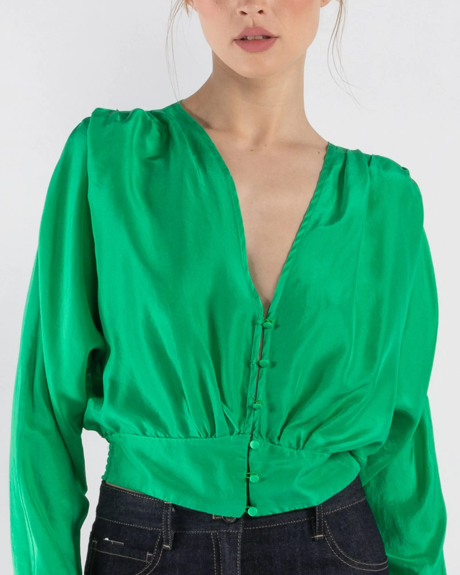 Habotai V-Neck Blouse sold by TNT Fashion product image thumbnail 5