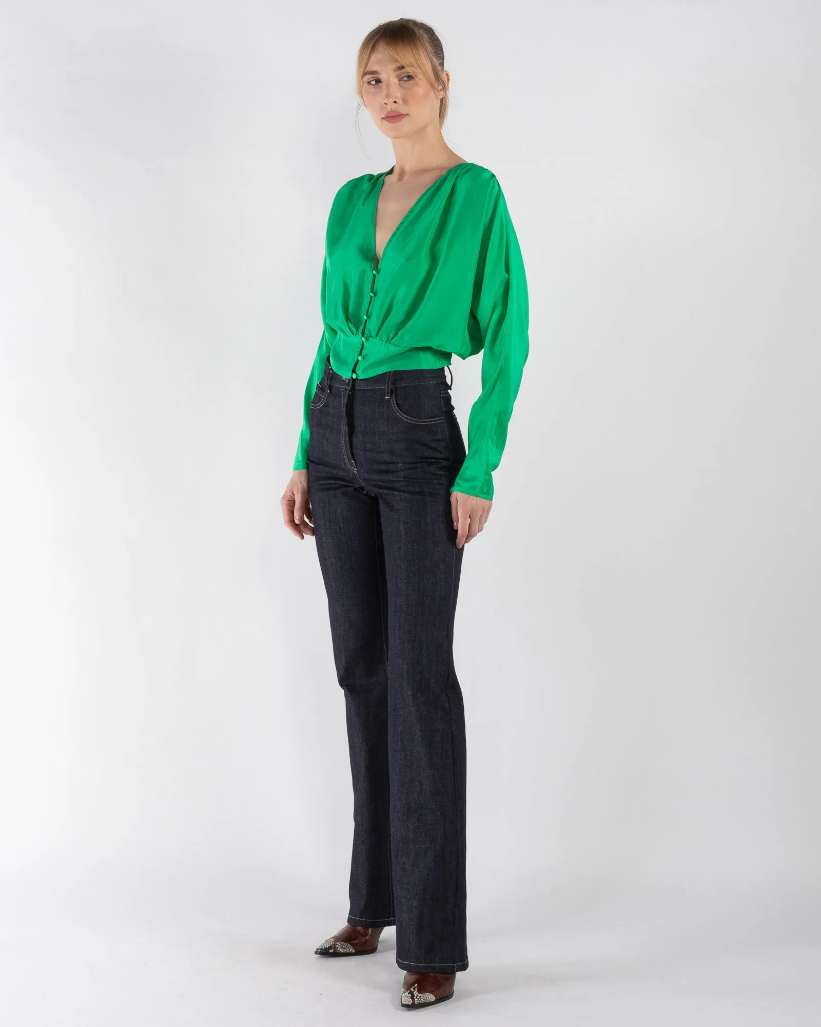 Habotai V-Neck Blouse sold by TNT Fashion product image thumbnail 4