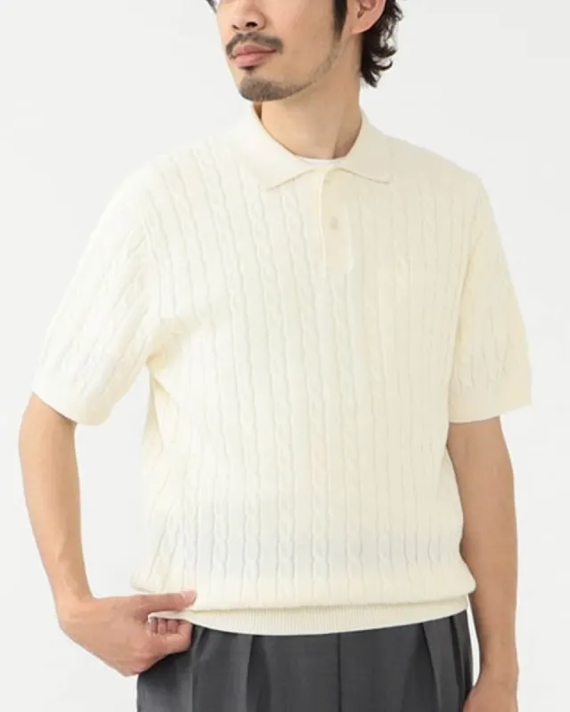 Knit Cable Polo Shirt sold by TNT Fashion