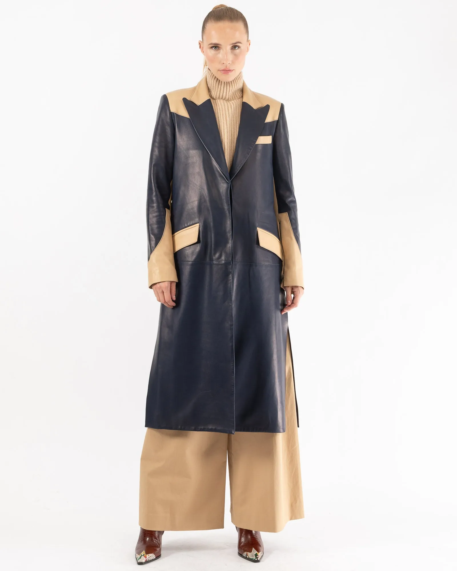 Leather Cash Coat sold by TNT Fashion product image thumbnail 2