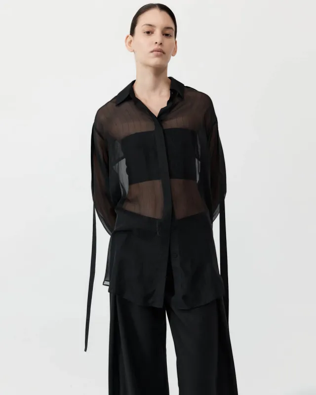 Pinstripe Silk Shirt sold by TNT Fashion