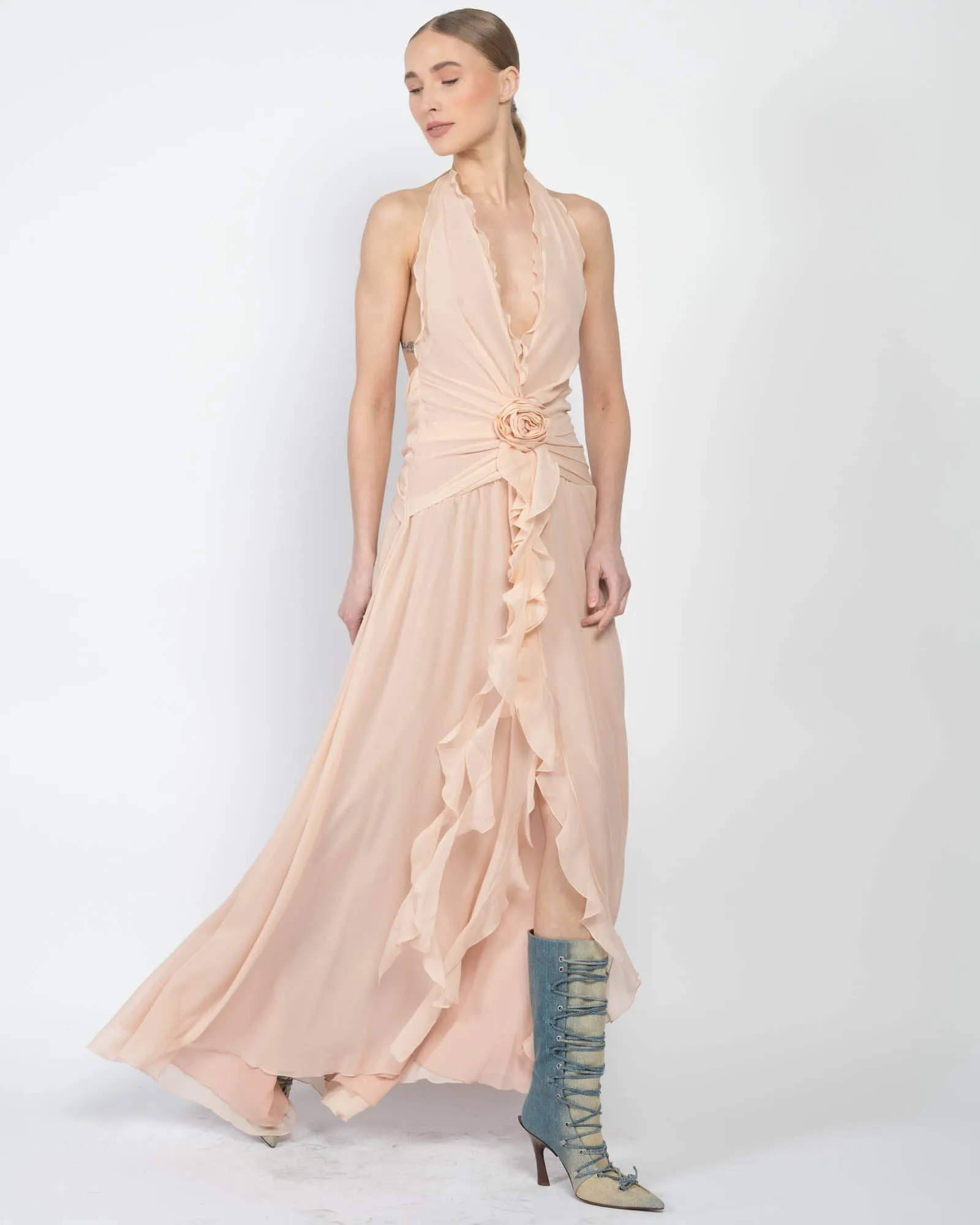 Halter Ruffle Dress sold by TNT Fashion product image thumbnail 4