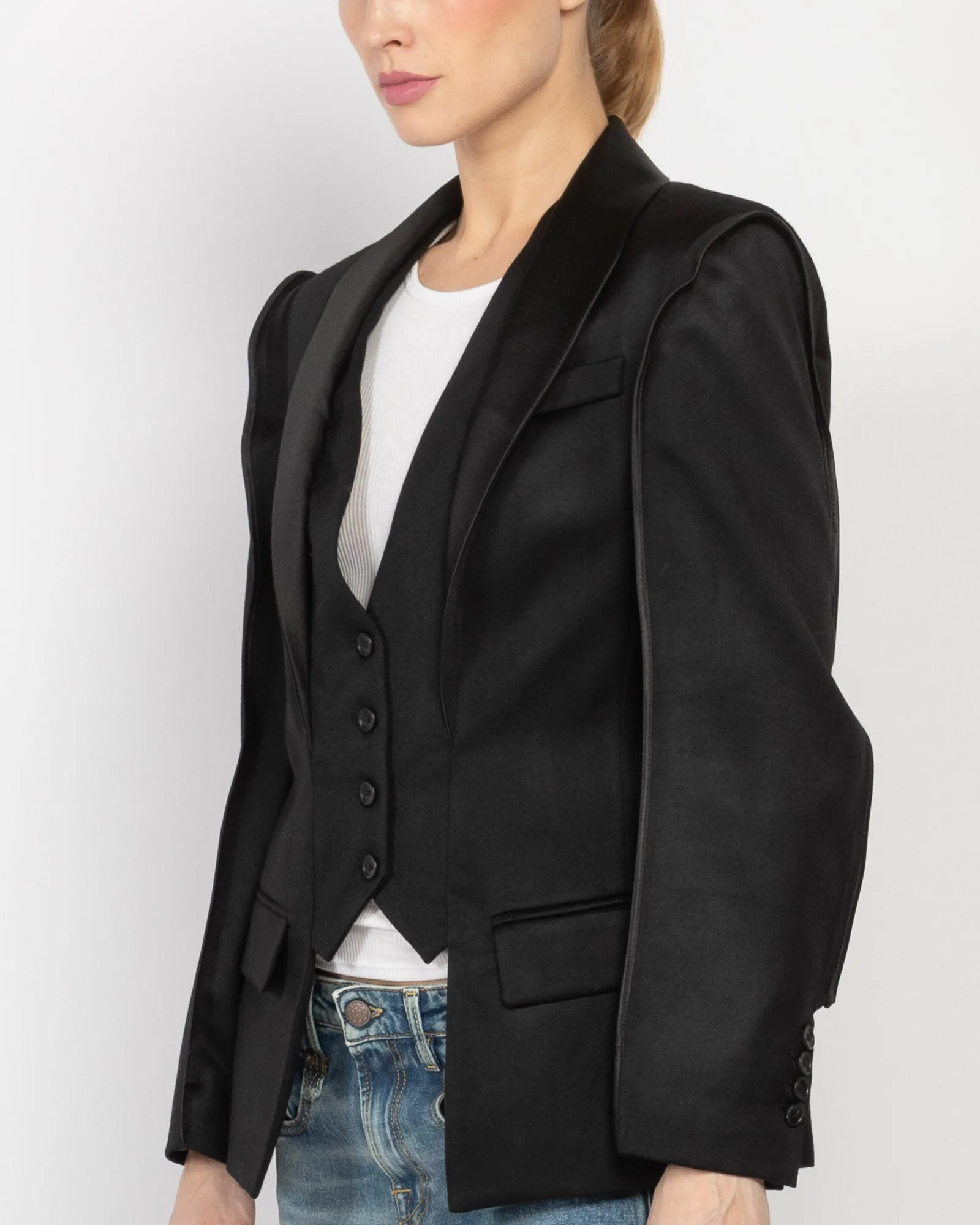 Flat Sleeve Tuxedo Blazer sold by TNT Fashion product image thumbnail 4