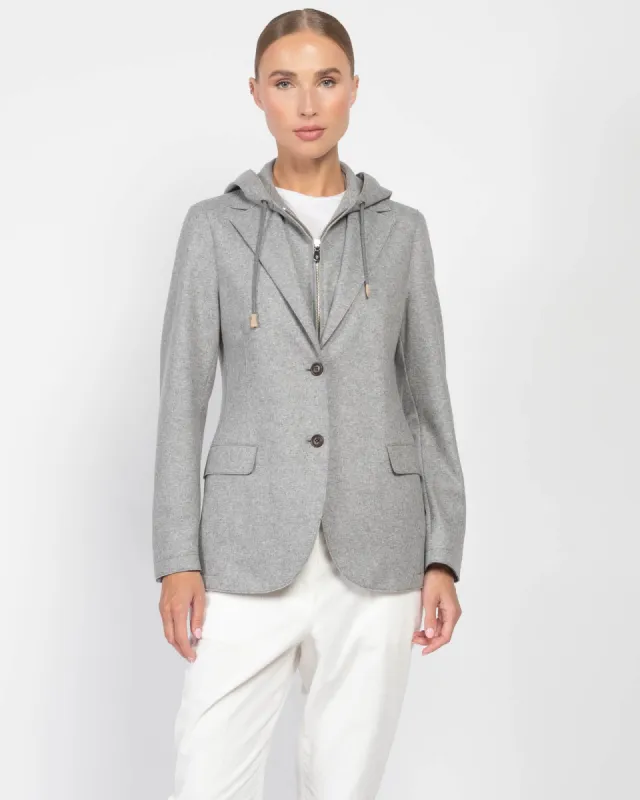 Hooded Single-Breasted Blazer sold by TNT Fashion