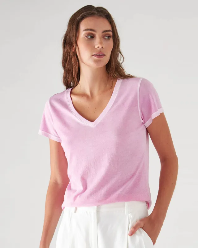 Short Sleeve Classic Spray V-Neck Tee sold by TNT Fashion