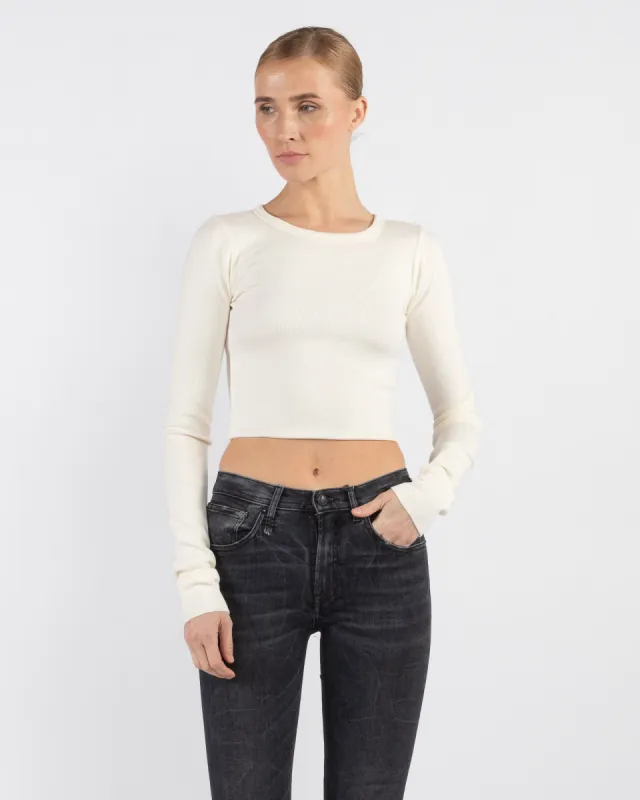 Cropped Long Sleeve Fitted Top sold by TNT Fashion