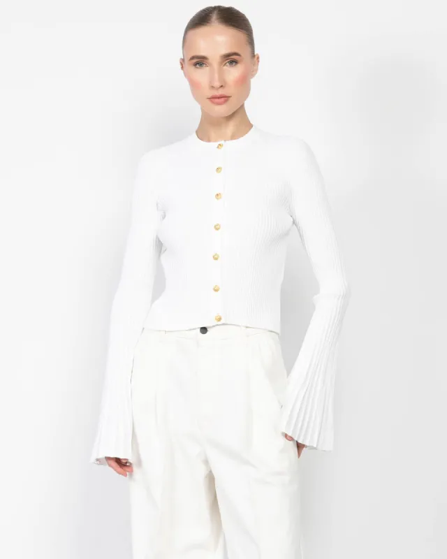 6 Button Flare Knit Cardigan sold by TNT Fashion