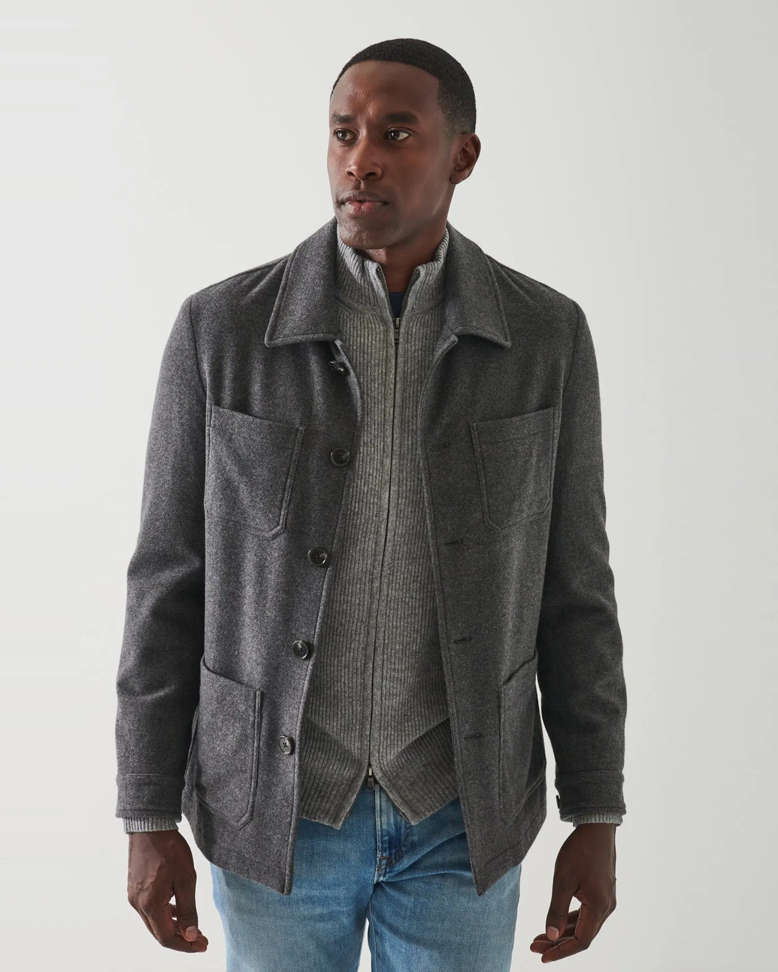 Wool Patch Pocket Shirt Jacket sold by TNT Fashion product image thumbnail 3