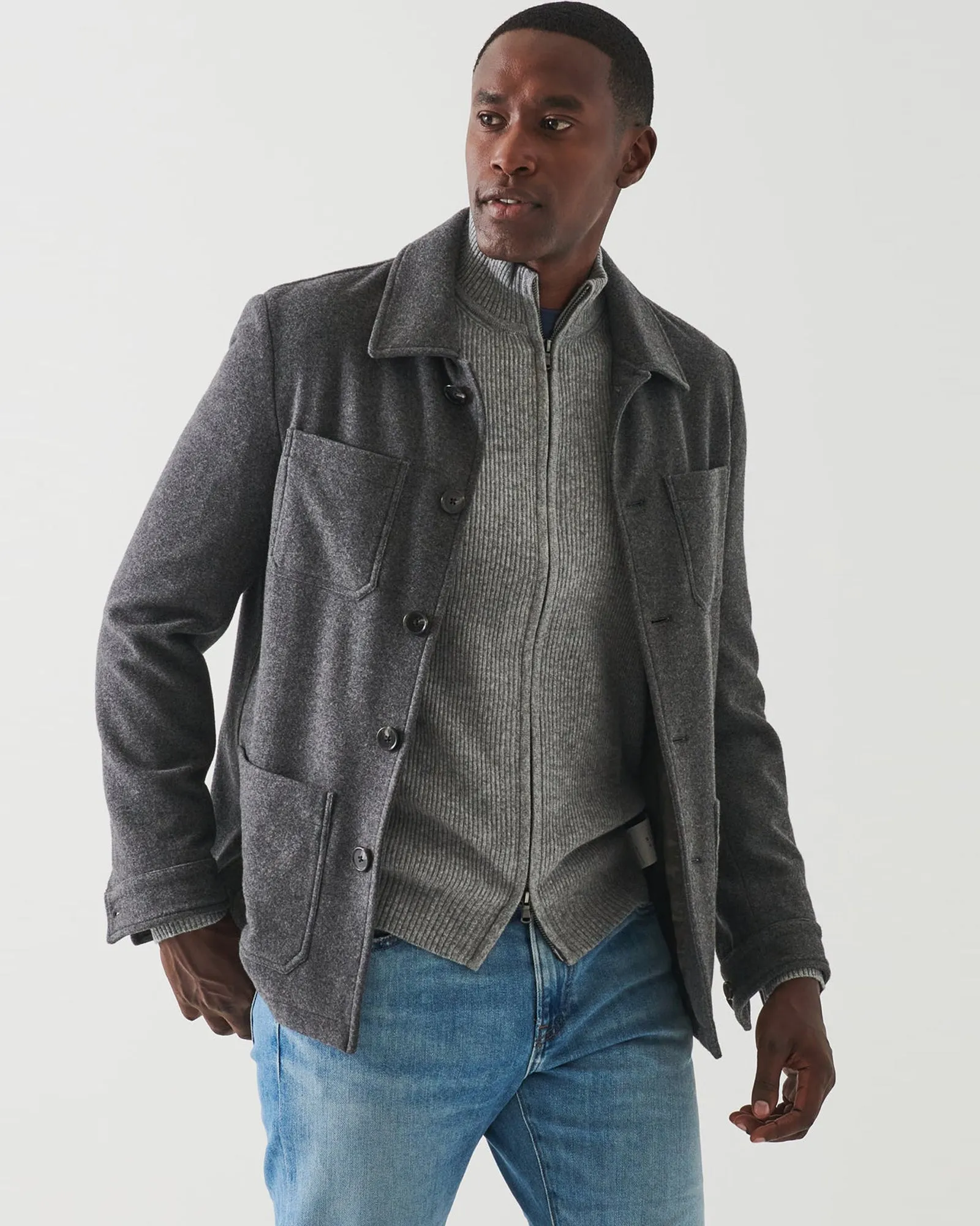 Wool Patch Pocket Shirt Jacket sold by TNT Fashion product image thumbnail 4