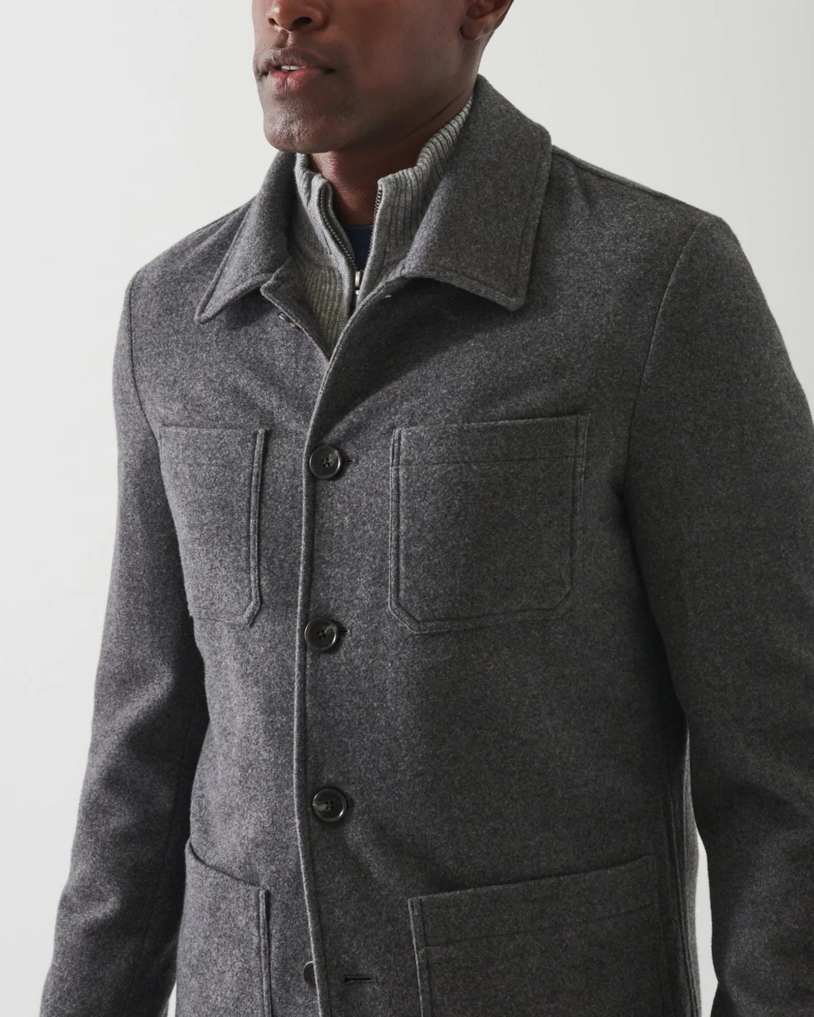 Wool Patch Pocket Shirt Jacket sold by TNT Fashion product image thumbnail 2