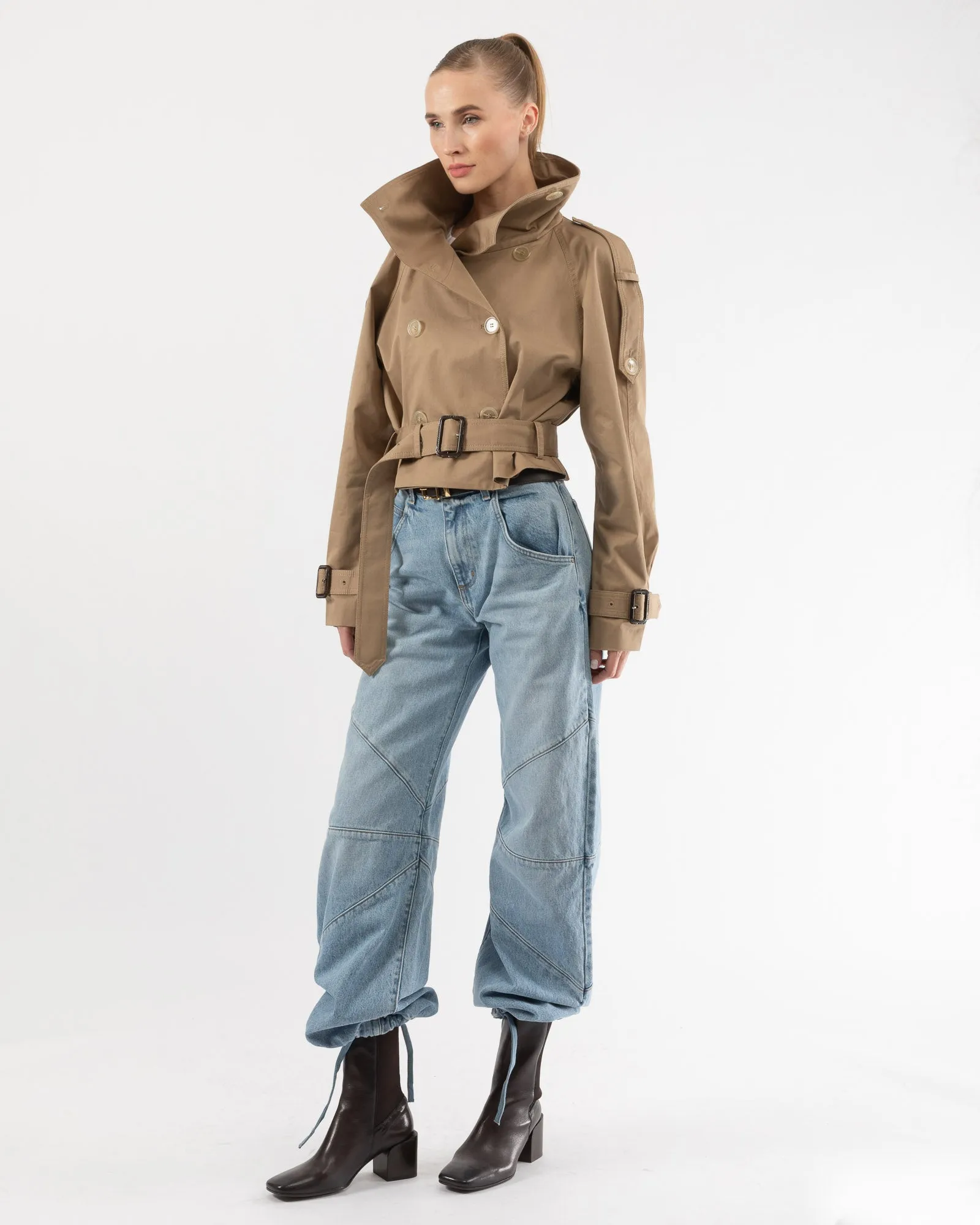 Cropped Trench Coat sold by TNT Fashion product image thumbnail 4