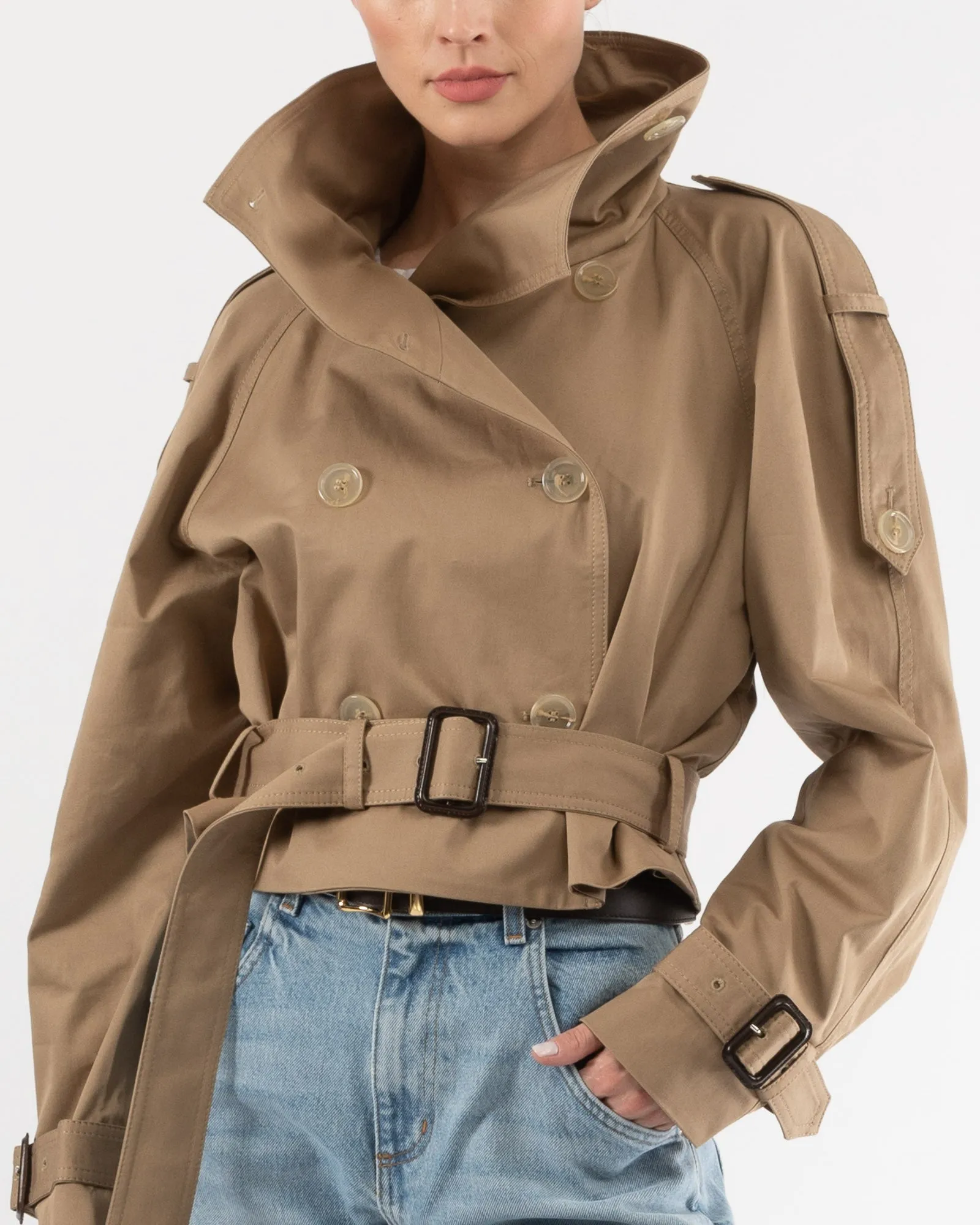 Cropped Trench Coat sold by TNT Fashion product image thumbnail 5