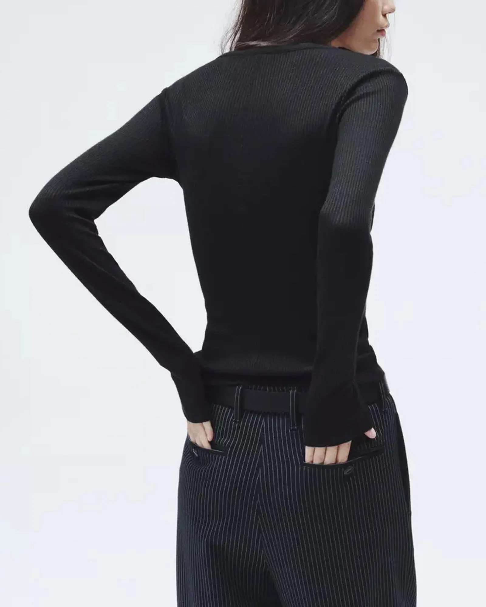 Ribbed Henley Top sold by TNT Fashion product image thumbnail 3