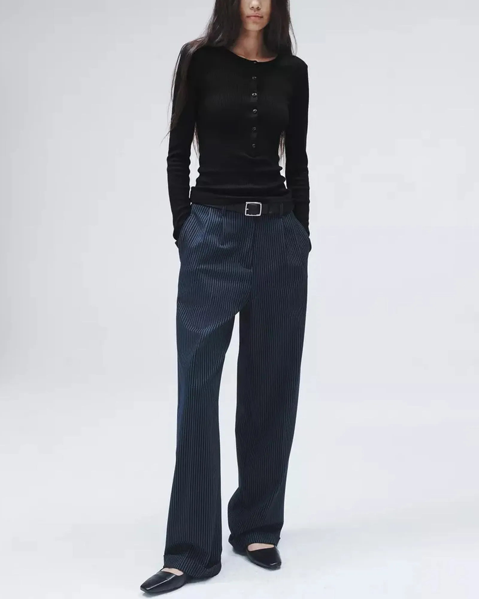 Ribbed Henley Top sold by TNT Fashion product image thumbnail 2