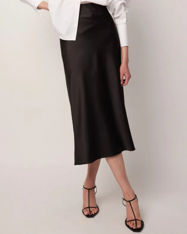 Isla Midi Satin Skirt sold by TNT Fashion