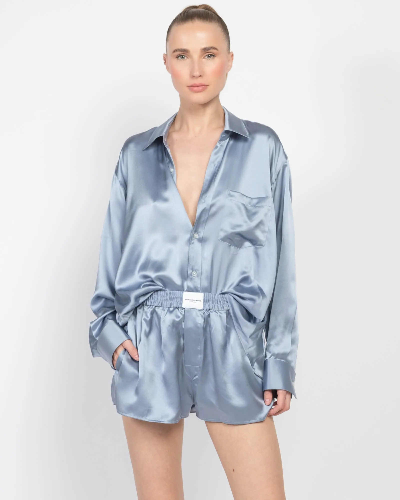 Logo Button Up Boxer Romper sold by TNT Fashion