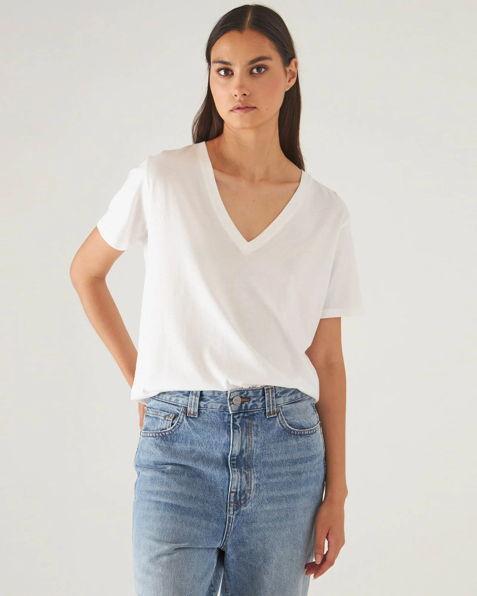 Classic V-Neck Boyfriend T-Shirt sold by TNT Fashion product image thumbnail 2