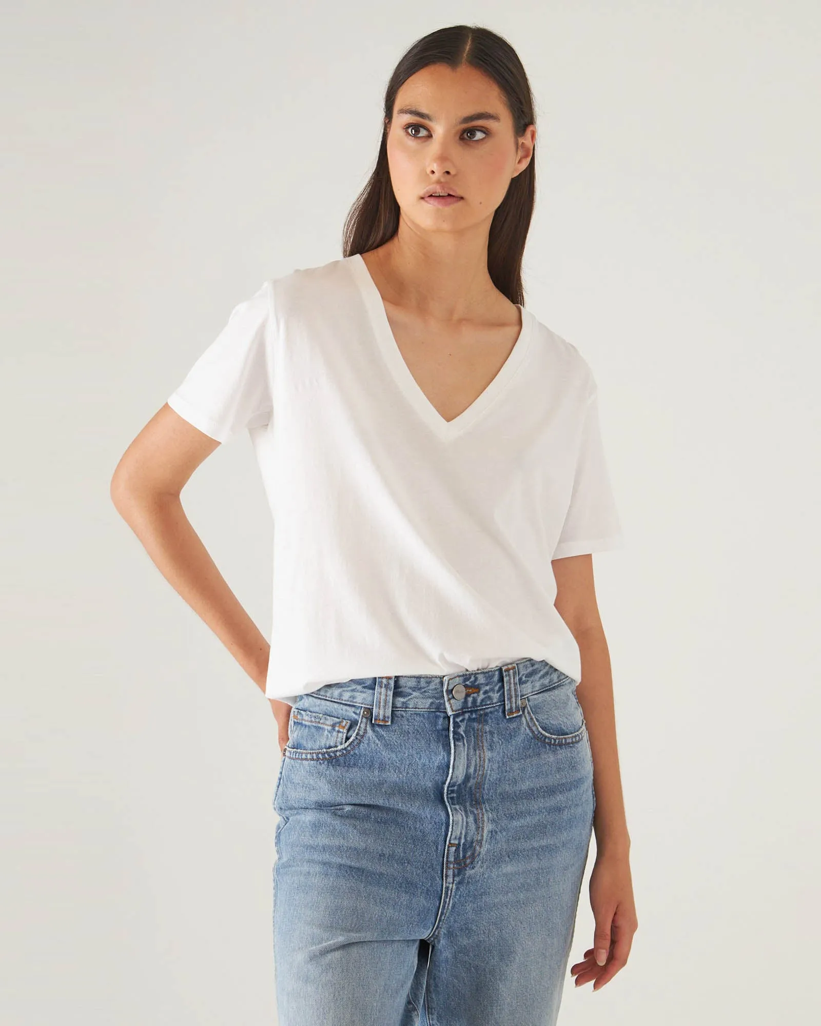 Classic V-Neck Boyfriend T-Shirt sold by TNT Fashion