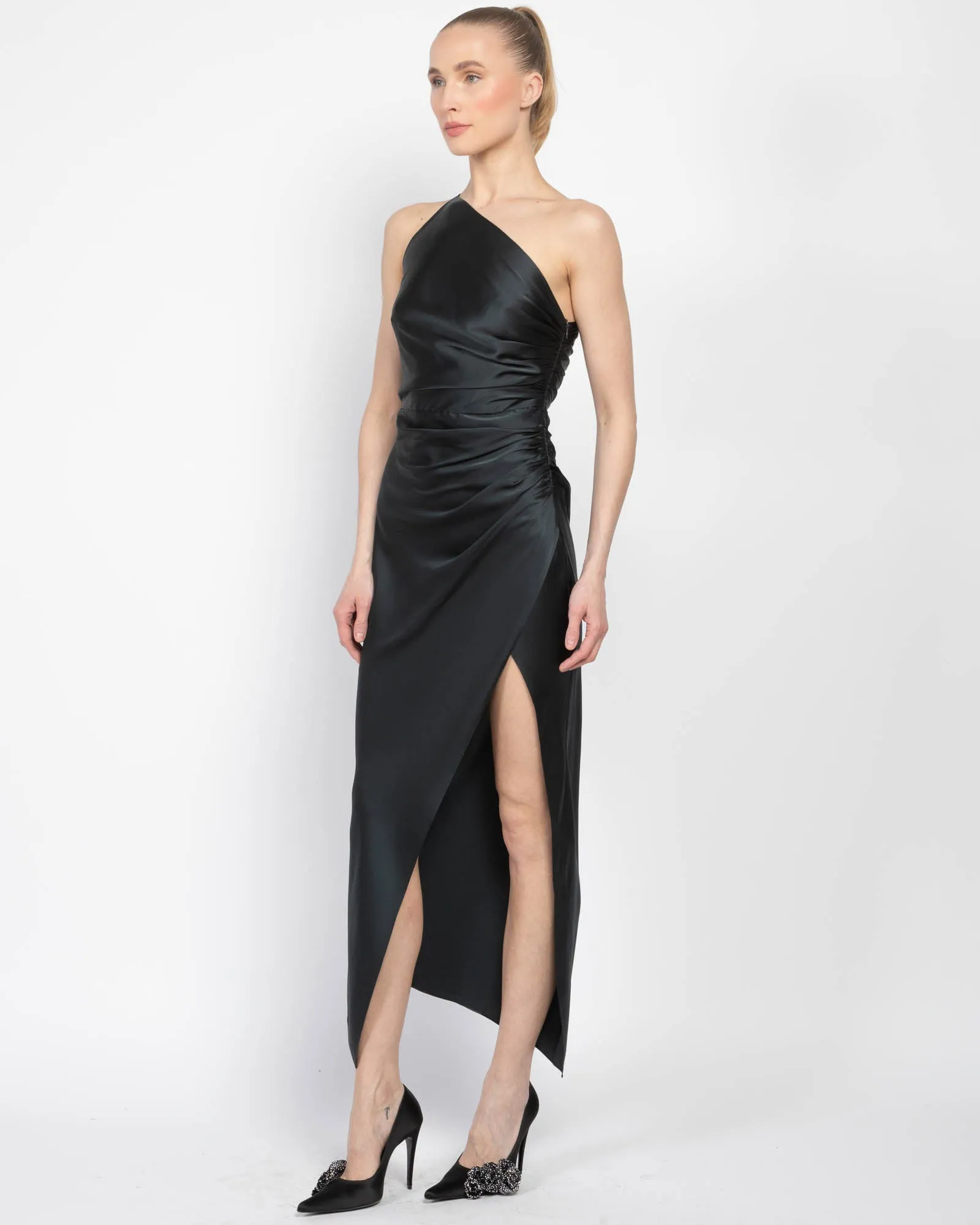 Asymmetrical Gathered Wrap Dress sold by TNT Fashion product image thumbnail 4