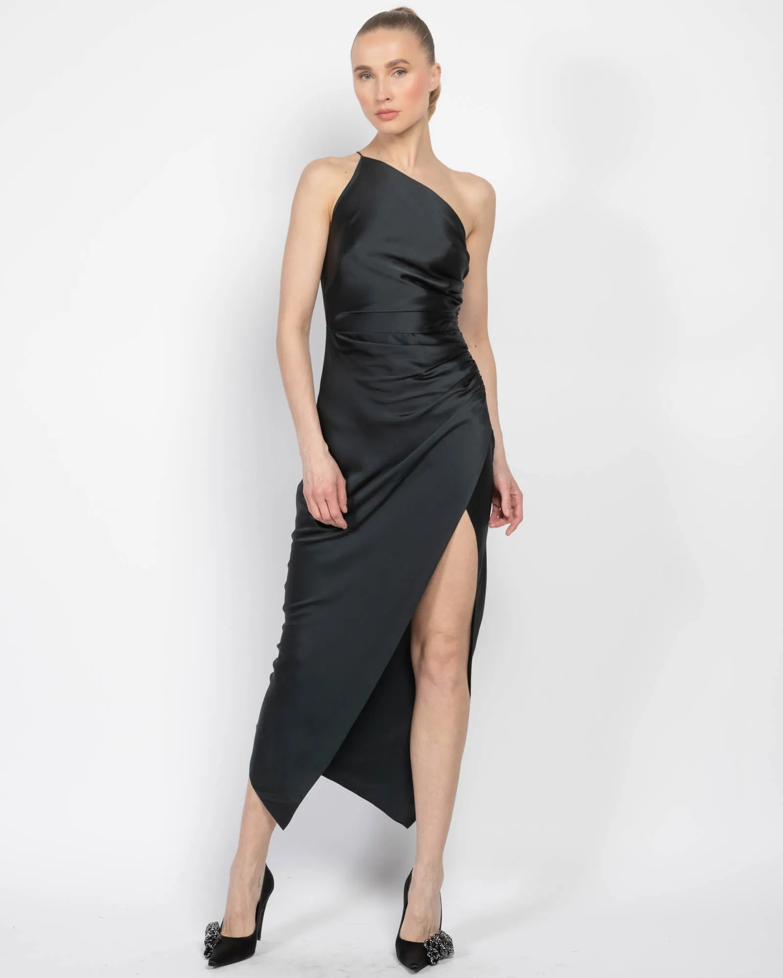 Asymmetrical Gathered Wrap Dress sold by TNT Fashion product image thumbnail 3