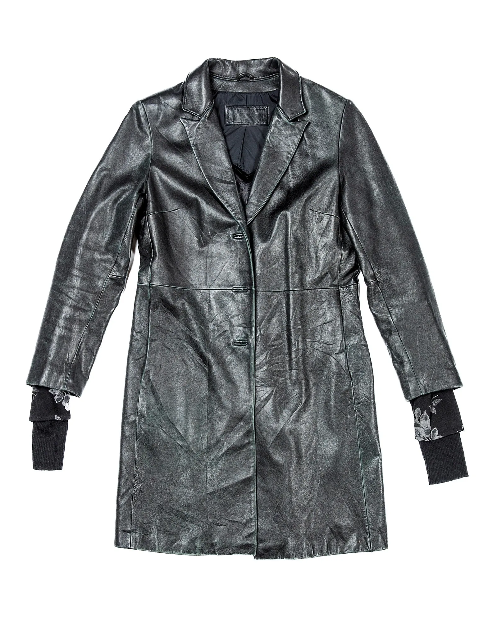 Black Leather Off-White Jacket sold by TNT Fashion product image thumbnail 4